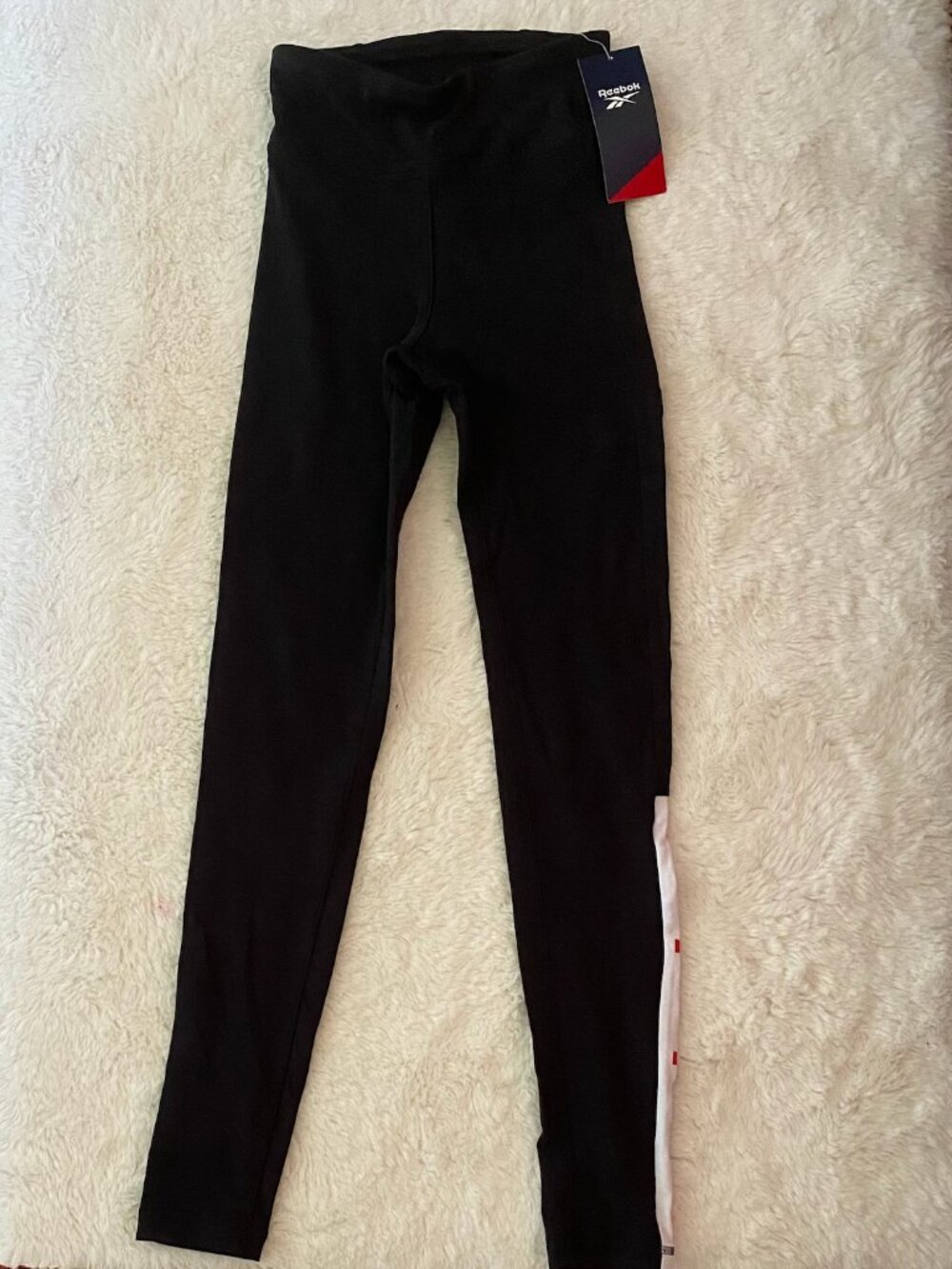 Reebok Black High Waisted Cotton Graphic Leggings XXS NWT
